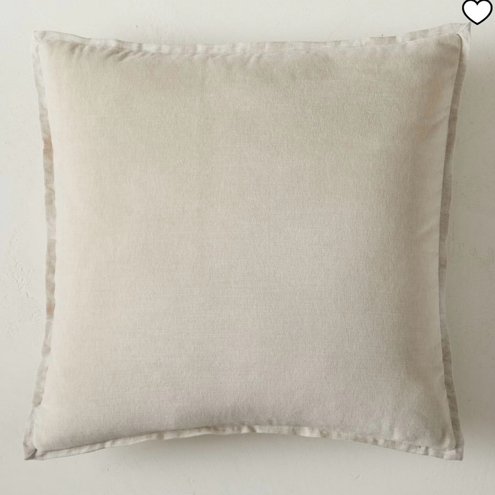 West Elm Light Beige Square Throw Pillow Cover